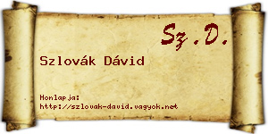 Szlovák Dávid névjegykártya