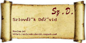 Szlovák Dávid névjegykártya