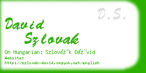 david szlovak business card